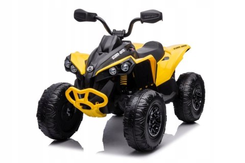 Quad Na Akumulator Can-Am Licencja 4x45W 12V Ekoskóra Koła Eva Żółty Quad Na Akumulator Can-Am Licencja 4x45W 12V Ekoskóra Koła Eva Żółty