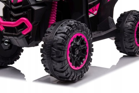 Quad na Akumulator 12V 2x45W Światła Led Muzyka Pilot 2,4G Różowy