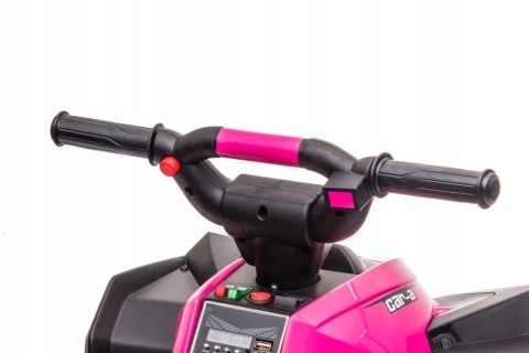 Quad na Akumulator 12V 2x45W Światła Led Muzyka Pilot 2,4G Różowy