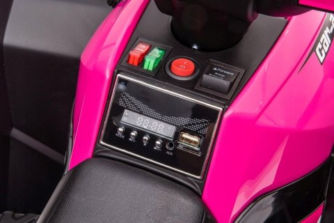 Quad na Akumulator 12V 2x45W Światła Led Muzyka Pilot 2,4G Różowy