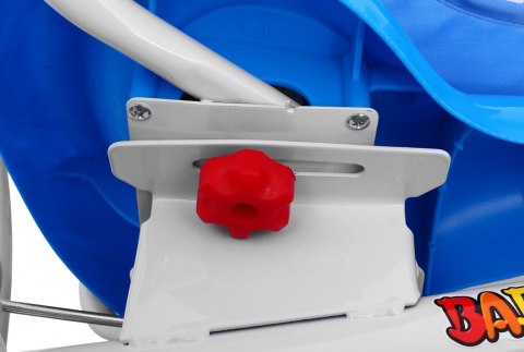 Słonik Trójkołowy Rowerek dla dzieci Dźwięki Daszek Barierka Niebieski