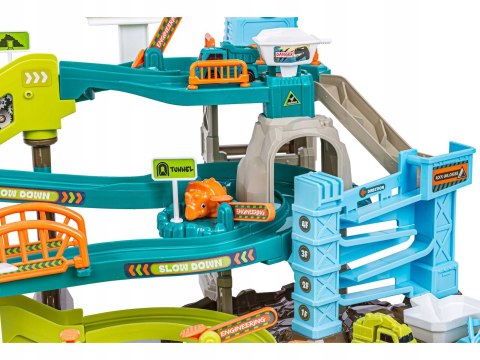 TOR KULKOWY ZJAZD SAMOCHODOWY DINOZAUR PLAC BUDOWY PARKING GARAŻ KOPALNIA