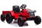 Traktor Na Akumulator z Przyczepą 2 Silniki 12V Pilot Czerwony