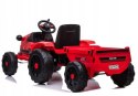 Traktor Na Akumulator z Przyczepą 2 Silniki 12V Pilot Czerwony