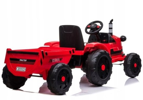 Traktor Na Akumulator z Przyczepą 2 Silniki 12V Pilot Czerwony