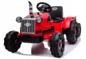 Traktor Na Akumulator z Przyczepą 2 Silniki 12V Pilot Czerwony