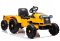 Traktor Na Akumulator z Przyczepą 2 Silniki 12V Pilot Żółty