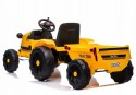 Traktor Na Akumulator z Przyczepą 2 Silniki 12V Pilot Żółty