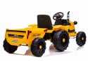 Traktor Na Akumulator z Przyczepą 2 Silniki 12V Pilot Żółty
