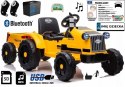Traktor Na Akumulator z Przyczepą 2 Silniki 12V Pilot Żółty