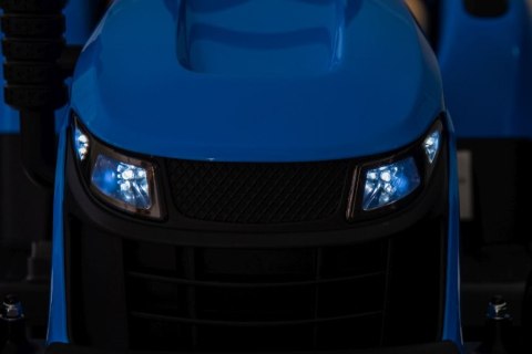 Traktor Na Akumulator z Przyczepą 2 Silniki 12V Skóra Koła EVA Niebieski