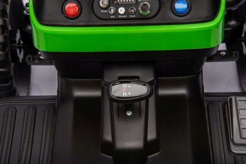 Traktor Na Akumulator z Przyczepą 2 Silniki 12V Skóra Koła EVA Zielony Traktor Na Akumulator z Przyczepą 2 Silniki 12V Skóra Koła EVA Zielony