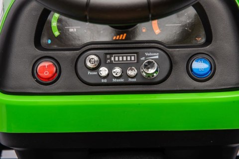 Traktor Na Akumulator z Przyczepą 2 Silniki 12V Skóra Koła EVA Zielony Traktor Na Akumulator z Przyczepą 2 Silniki 12V Skóra Koła EVA Zielony