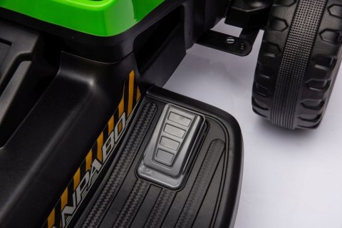 Traktor Na Akumulator z Przyczepą 2 Silniki 12V Skóra Koła EVA Zielony Traktor Na Akumulator z Przyczepą 2 Silniki 12V Skóra Koła EVA Zielony
