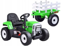 Traktor z Przyczepą na Akumulator 2 Silniki 12V Zielony