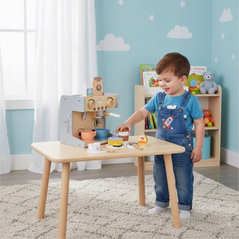 EKSPRES DO KAWY DLA DZIECI DREWNIANY 2w1 SKLEPIK ZESTAW BARISTY 26 EL.