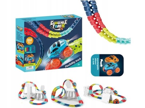 Elastyczny Tor Samochodowy Wyścigowy 184 Elementy 1 Pojazd