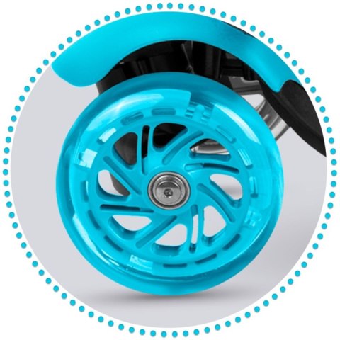 HULAJNOGA DLA DZIECI TRÓJKOŁOWA BALANSOWA 3w1 KOŁA LED NIEBIESKA