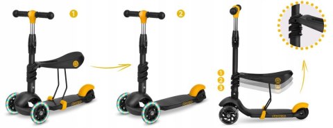 HULAJNOGA DLA DZIECI TRÓJKOŁOWA BALANSOWA 3w1CZARNA