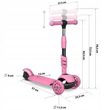 HULAJNOGA TRÓJKOŁOWA DLA DZIECI BALANSOWA 3w1 LED