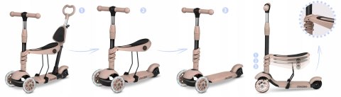 HULAJNOGA TRÓJKOŁOWA DLA DZIECI BALANSOWA 3w1 LED