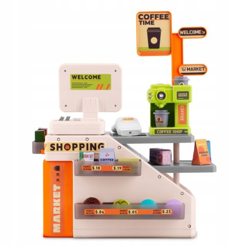 KASA FISKALNA SKLEPOWA INTERAKTYWNA DLA DZIECI DUŻY ZESTAW SKANER EKSPRESS