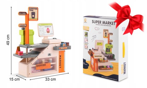 KASA FISKALNA SKLEPOWA INTERAKTYWNA DLA DZIECI DUŻY ZESTAW SKANER EKSPRESS