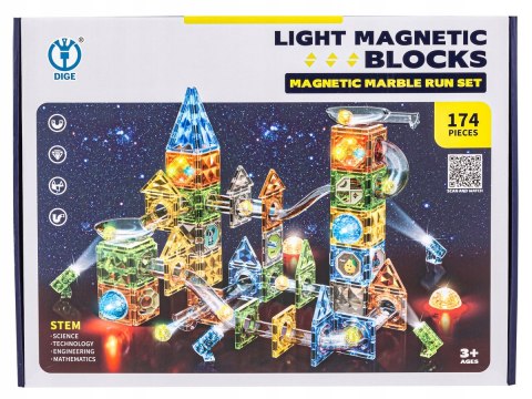 KLOCKI MAGNETYCZNE KONSTRUKCYJNE TOR KULKOWY ŚWIECĄCE ELEMENTY 174 EL. KLOCKI MAGNETYCZNE KONSTRUKCYJNE TOR KULKOWY ŚWIECĄCE ELEMENTY 174 EL.