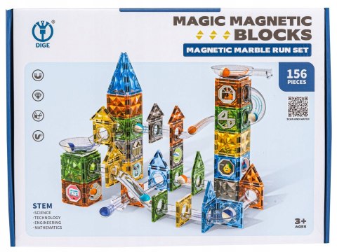 KLOCKI MAGNETYCZNE TĘCZOWE TOR KULKOWY ZESTAW KONSTRUKCYJNY 156EL. KULODROM KLOCKI MAGNETYCZNE TĘCZOWE TOR KULKOWY ZESTAW KONSTRUKCYJNY 156EL. KULODROM