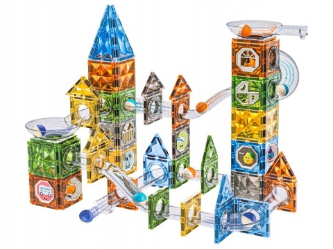KLOCKI MAGNETYCZNE TĘCZOWE TOR KULKOWY ZESTAW KONSTRUKCYJNY 156EL. KULODROM KLOCKI MAGNETYCZNE TĘCZOWE TOR KULKOWY ZESTAW KONSTRUKCYJNY 156EL. KULODROM