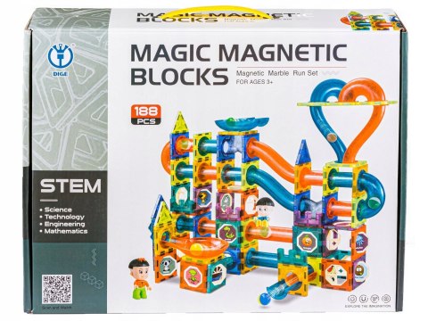 KLOCKI MAGNETYCZNE TOR KULKOWY KULODROM ZESTAW KONSTRUKCYJNY 188 EL. KLOCKI MAGNETYCZNE TOR KULKOWY KULODROM ZESTAW KONSTRUKCYJNY 188 EL.