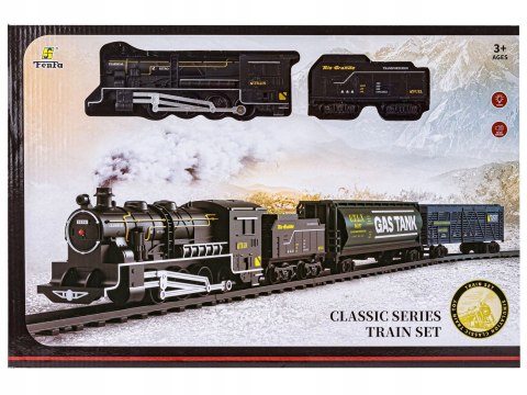 KOLEJKA ELEKTRYCZNA KLASYCZNA POCIĄG TOWAROWY 3 WAGONY DŹWIĘKI ŚWIATŁO