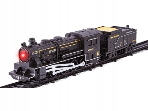 KOLEJKA ELEKTRYCZNA KLASYCZNA POCIĄG TOWAROWY 4 WAGONY DŹWIĘKI ŚWIATŁO