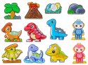 KONSTRUKCYJNE KLOCKI MAGNETYCZNE ŚWIECĄCE ELEMENTY PARK DINOZAURÓW 124 EL.