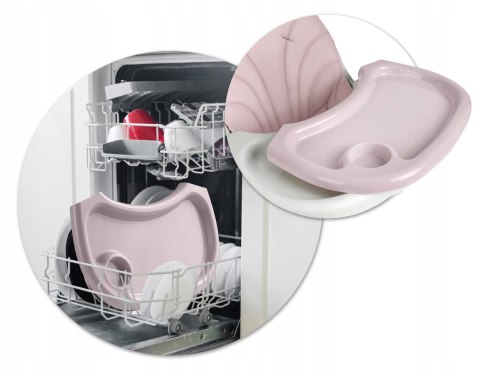 KRZESEŁKO DO KARMIENIA MILO DLA DZIECI SKŁADANE TACKA RÓŻOWE