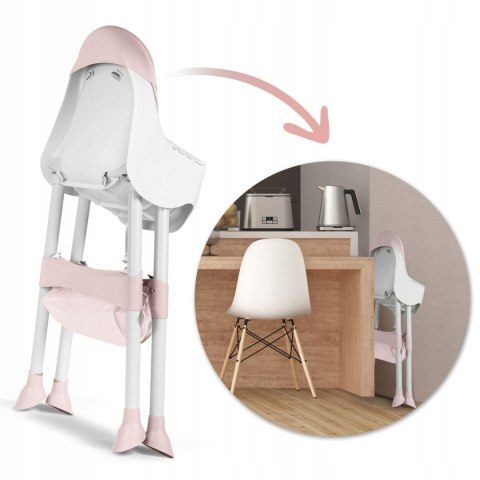 KRZESEŁKO DO KARMIENIA MILO DLA DZIECI SKŁADANE TACKA RÓŻOWE