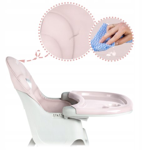 KRZESEŁKO DO KARMIENIA MILO DLA DZIECI SKŁADANE TACKA RÓŻOWE