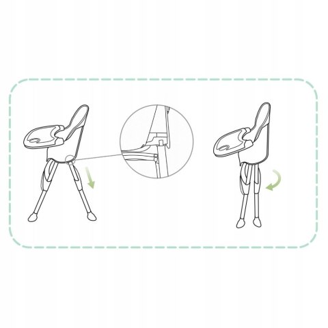 KRZESEŁKO DO KARMIENIA MILO DLA DZIECI SKŁADANE TACKA ZIELONE