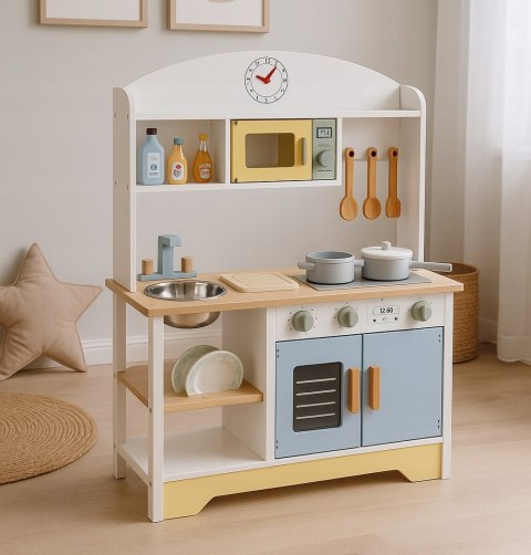 KUCHNIA DLA DZIECI PIEKARNIK ZLEW PALNIKI 12 AKCESORIÓW JAKOŚĆ