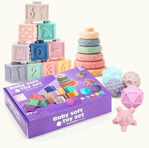 MIĘKKIE KLOCKI SENSORYCZNE DLA MALUCHA CYFERKI FIGURY GEOMETRYCZNE 23szt. MIĘKKIE KLOCKI SENSORYCZNE DLA MALUCHA CYFERKI FIGURY GEOMETRYCZNE 23szt.
