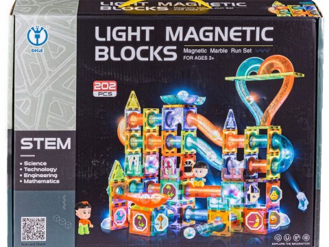 ŚWIECĄCE KLOCKI MAGNETYCZNE TOR KULKOWY DLA KULEK 202 ELEMENTY KULODROM ŚWIECĄCE KLOCKI MAGNETYCZNE TOR KULKOWY DLA KULEK 202 ELEMENTY KULODROM