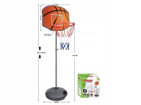 Zestaw do Gry w Koszykówkę Kosz Piłka Pompka 153-172cm Koszykówka