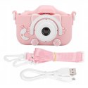 APARAT CYFROWY DLA DZIECI Z GRAMI KAMERA GRY KOTEK POKROWIEC RÓŻOWY