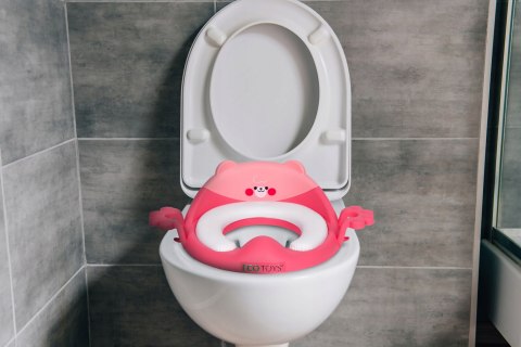 BEMI NAKŁADKA NA TOALETE SEDES Z UCHWYTAMI MIĘKKA PODUSZKA RÓŻOWA