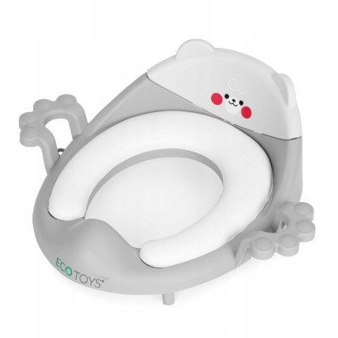 BEMI NAKŁADKA NA TOALETE SEDES Z UCHWYTAMI MIĘKKA PODUSZKA SZARA