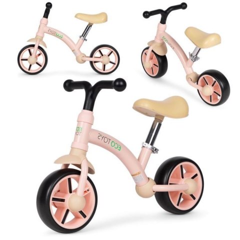 BEMI ROWEREK BIEGOWY DLA DZIECI PIANKOWE KOŁA REGUL. SIODEŁKO RÓŻOWY