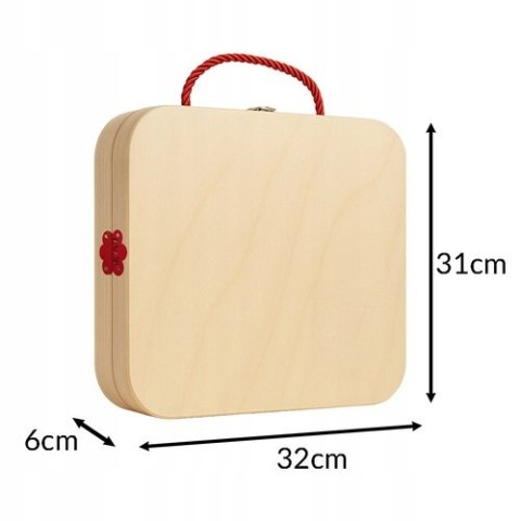 Drewniana Skrzynka Narzędziowa dla Dzieci Zestaw Majsterkowicza Narzędzia