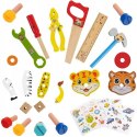 Drewniana Skrzynka Narzędziowa dla Dzieci Zestaw Majsterkowicza Narzędzia