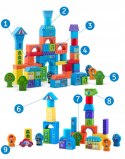 Klocki drewniane edukacyjne układanka zestaw sorter 100 szt.