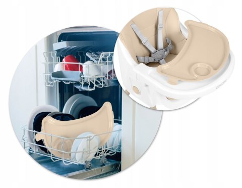 Krzesełko do Karmienia dla Dzieci Regulowane Fotelik 3w1 Tacka Beżowe